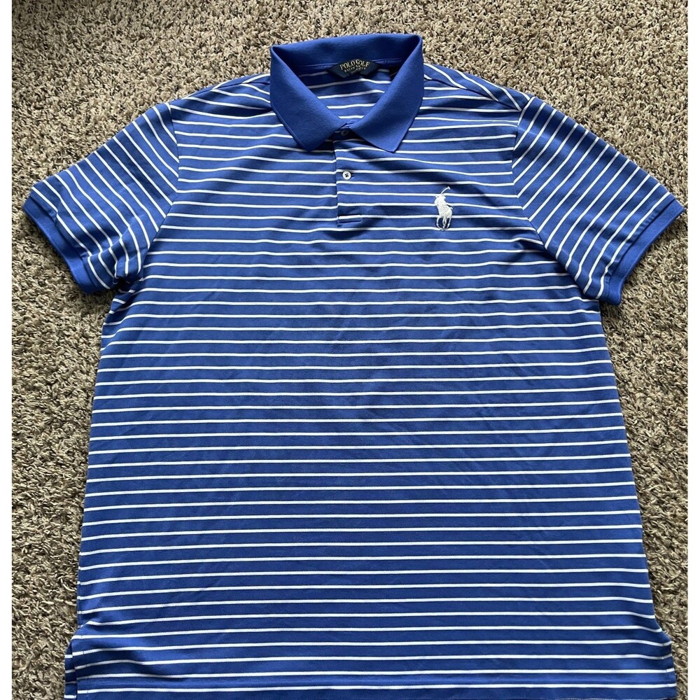 Polo Golf Ralph Lauren Polo Shirt Mens XXL Blue Striped Pro Fit Big Pony
